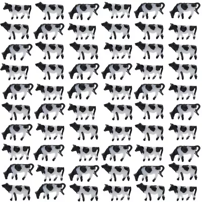 60pcs Model Train N Scale 1:160 Well Painted Farm Animals Model Cows White Black • $15.99