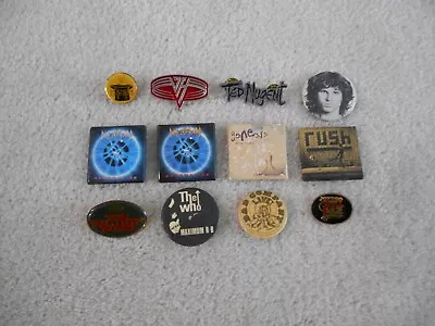 Vintage Lot Of Concert Lapel Pins And Buttons...12 Total! • $29.99