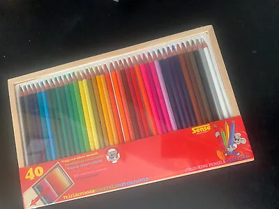 40x Colouring Pencils Housed In A Wooden Box • £5