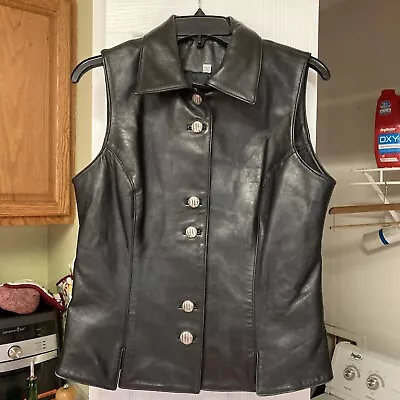 Vakko Sport Black Leather Vest Woman’s Medium  • $30