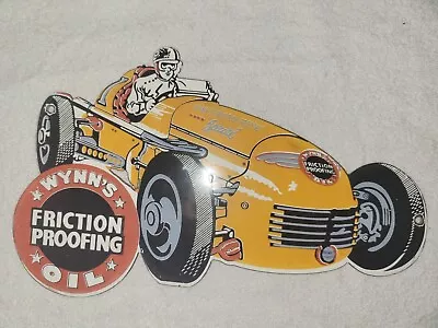 Vintage Wynn's Oil Porcelain Sign Friction Proofing Oil Gas Oil Mobil Racing  • $13.50