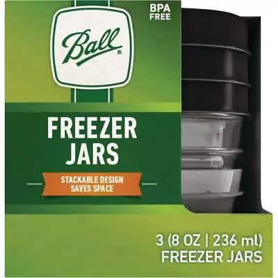 Ball 8 Oz Freezer Jar (3-Pack) 1440080102 Ball 1440080102 014400801020 Plastic • $11.44