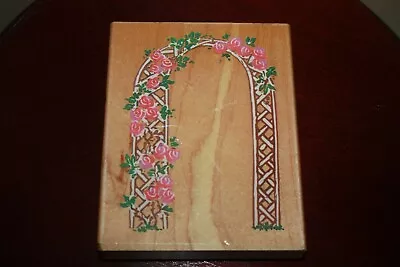 Stampendous ~ Rose Arbor (r001) ~ Wood Mounted Rubber Stamp ~gently Used • $8.99