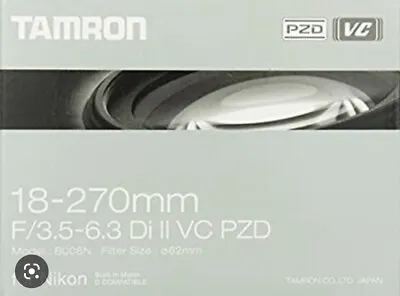 New Tamron AF 18-270mm F/3.5-6.3 Di II VC PZD Lens For Nikon Rrp $698 • $388