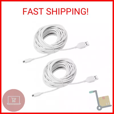 2-Pack 25ft USB To Micro USB Extension Power Cable Compatible For Wyze Cam Ocul • $16.69