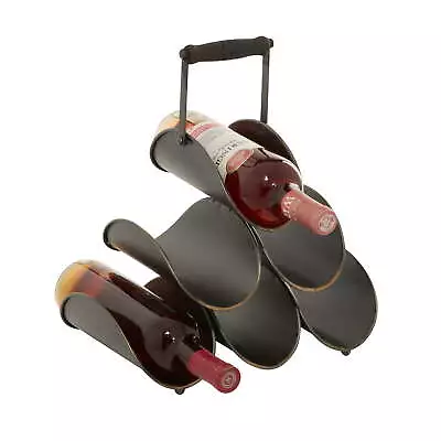 The Novogratz 15  X 13  Black Metal 6 Bottle Wine Rack 1-Piece • $33.38