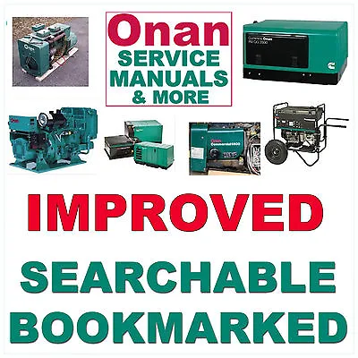 Onan NH RV GenSet SERVICE & TROUBLESHOOTING Manual PARTS Catalog -9- MANUALS CD • $13.95
