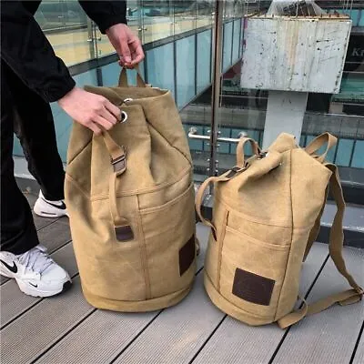 Men Tactical Backpack Outdoor Canvas Duffle Bag School Bag Boy Sports Gift 2024！ • £8.90