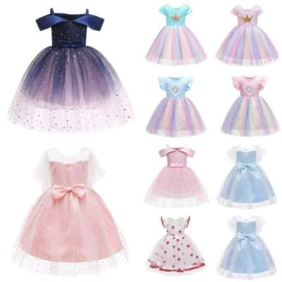 $28.02 • Buy Baby Kids Girl Flower Princess Party Formal Wedding Gown Ball Tulle Tutu Dress
