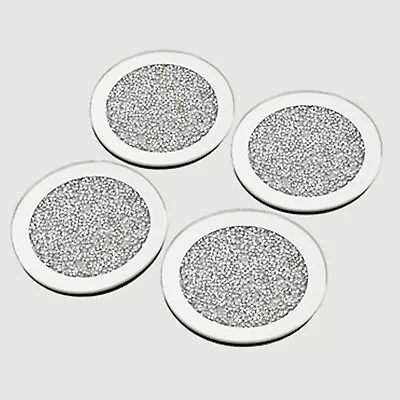 4X Modern Crystal And Mirror Round Coaster New Set Of 4 Glitter Crushed Diamante • £10.99
