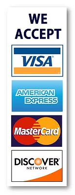 8-Pack Credit Card Sign Visa MasterCard Amex Discover Sticker Decal. (2.75 X 8) • $7.50