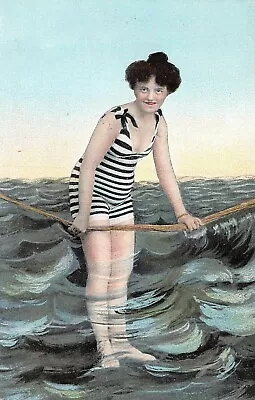 Vintage 1900's Woman In Bathing Suit E.L. Series #973 Postcard P585 • $15.60