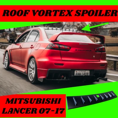 $80 • Buy Shark Fins Rear Roof Vortex Spoiler Wing Fits Mitsubishi Lancer CJ ES Ralliart 