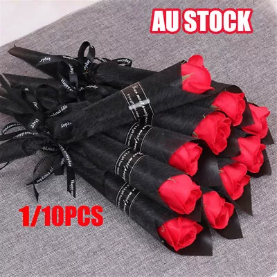 $7.96 • Buy 1/10PCS Lot Soap Rose Artificial Flower For Girlfriend Valentine's Day Gift  HA