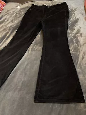 Size 16 Stretch Black Velvet  Flared Jeans By TU Never Worn  • £9.99