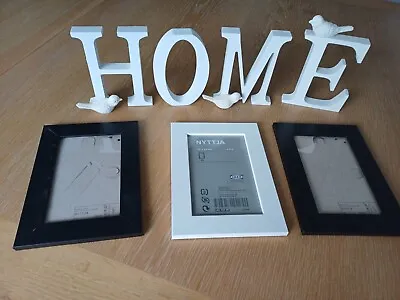 3d 'home' Sign With Birds & 3 Ikea ‘nyttja’ Photo Frames • £7.99