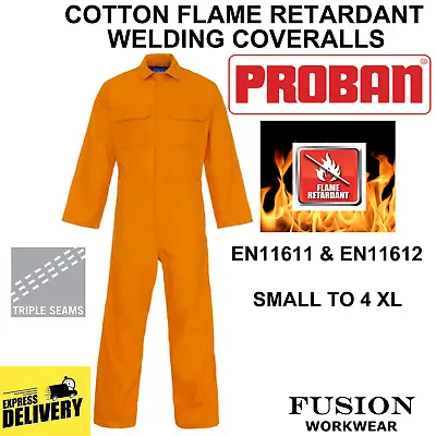 £33.95 • Buy Welding Coverall,overall,flame Retardant,orange,safe Welder,like Bizweld.proban
