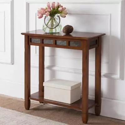 Leick Home Console Table 28 Lx10.5 Dx28 H Wood 50-Lb In Distressed Rustic Oak • $174.77