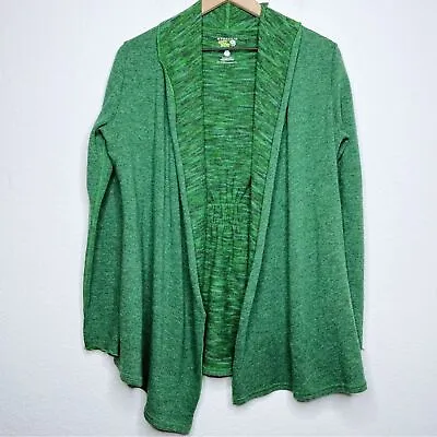 Mountain Hardwear Women Cardigan Sweater Small Green Merino Wool Ruched Back • $26.96