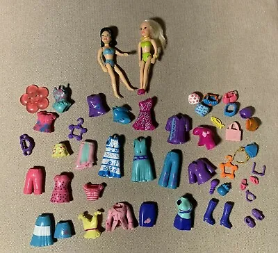 $19.99 • Buy Polly Pocket 2 Dolls & Rubber Clothes Accessories Purse Shoes Boots 