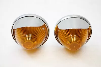 Vintage Orange Cab Truck Marker Lights Bullet Light Post Tear Drop Chrome -M69 • $19.99