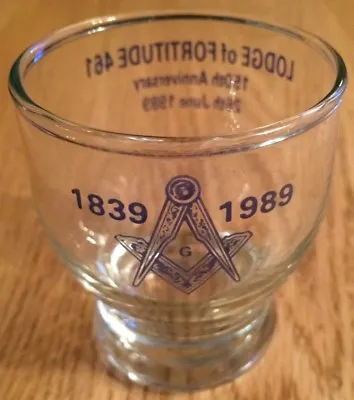 £15.99 • Buy Manchester Hyde Cheshire Masonic Lodge Glass Lodge Of Fortitude 461 1839-1989