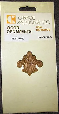 1 Fleur De Lys Rosette Wood Applique  Real Oak  1 3/4  X 1 3/4  X 3/16  • $6.53