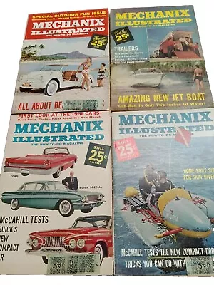 Lot Of 4 Vintage Mechanix Illustrated Magazine From 1960 + Bonus Book! • $21.60