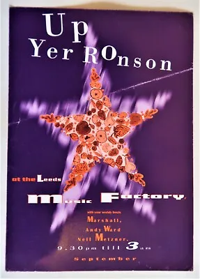 UP YER RONSON @ THE MUSIC FACTORY September 93 Dance Flyer Leeds Club History  • £4