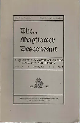 George Ernest Bowman / Mayflower Descendant Quarterly Magazine Of Pilgrim • $17