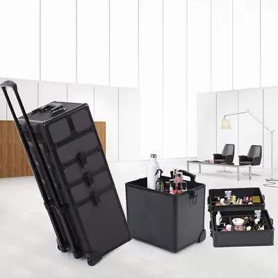 4 IN 1 Professional Rolling Makeup Train Case Cosmetic Trolley Storage Organizer • $82.79