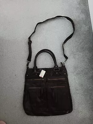 Warehouse Dark Brown Leather Satchel Cross Body Bag Brand New With Tags • £9.99