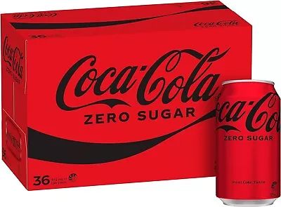 Coca-Cola Zero Sugar Soft Drink Multipack Cans (36 X 375mL) Bulk Value Coke Pack • $40.99