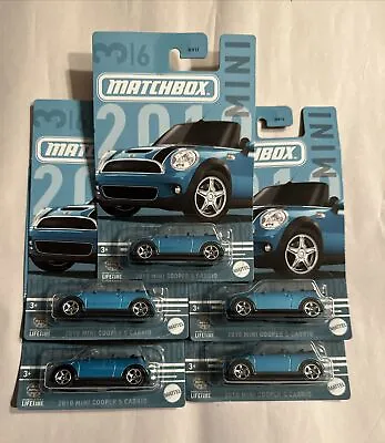 2024 Matchbox Blue 2010 Mini Cooper S Cabrio Walmart Exclusive Lot Of 5 • $23