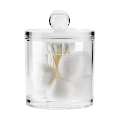 NEW! OnDisplay CLEAR ACRYLIC COTTON BALL AND Q-TIPS SWAB STORAGE CONTAINER • $8.95