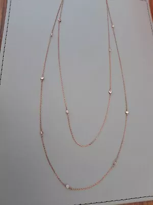 Accessorize Z Rose Gold Plated Layered Opal Bead Necklace • £6