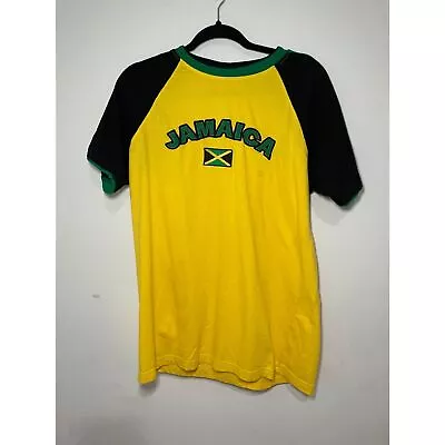 Vintage Jamaica Color Block Striped Yellow Green Black Flag Country Y2k Size L • $30