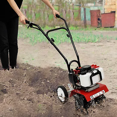 2 Stroke Mini Tiller Cultivator Gas Rototiller Gas Power Rototiller Garden 52CC  • $182