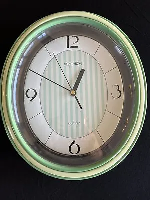 Vintage Verichron Quartz Wall Clock Oval Shape. • $9.99