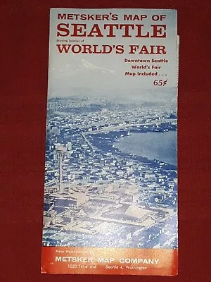 METSKER MAP Of SEATTLE Worlds Fair 1962 • $35