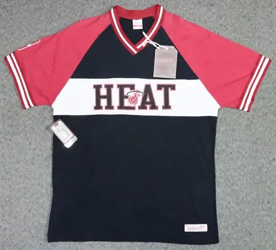NWT Mitchell & Ness Hardwood Classics Miami Heat V-Neck T-Shirt Men’s XL • $35.99