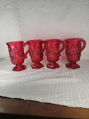 VTG Avon Cape Cod Collection Set Of 4 Red Pedestal Mugs • $19.99