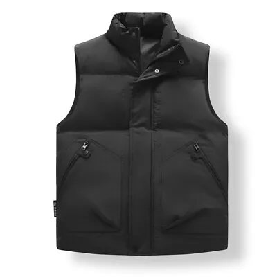 Mens Winter Sleeveless Jacket Casual Zip Padded Vest Coat Warm Quilted Outerwear • $33.78