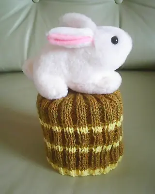 £10 • Buy Doll Hand Knit Toilet Roll Cover Retro Style Rabbit