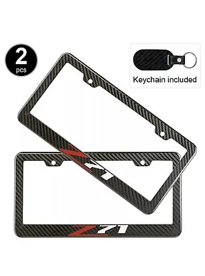 2pcs Set Chevy Z71 License Plate Frame Carbon Fiber Look Style Glossy Plastic • $21.95