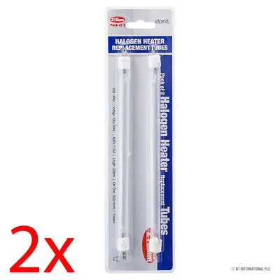 £112.95 • Buy 2 X 2pc Halogen Heater Replacement Tubes 215mm Fire Bar Bulb Lamp 400w Home New