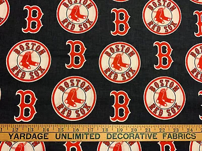 Boston Red Sox 100% Cotton Fabric SOLD BY THE YARD Baseball MLB American League • $11.50