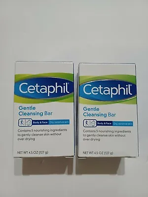  Cetaphil Gentle Cleansing Bar For Dry Sensitive Skin 4.5 Oz  (2) Packs • £10.59