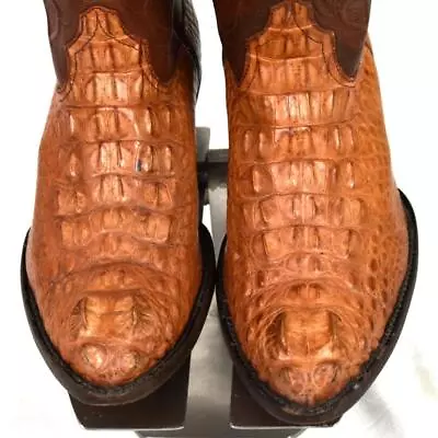 Black Jack American Alligator Head Cut Inlay Peanut Western Cowboy Boots 8 EE • $395