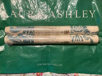 2 Rolls Laura Ashley Tatton Teal Wallpaper Same Batch W077734-A/2 • £50